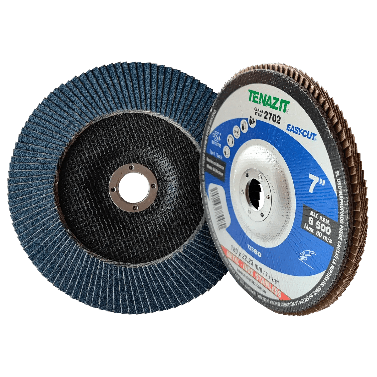 Disco laminado, especificaci¢n TZS - 60, grano zirconio, de 180 x 22.23 mm AUSTROMEX