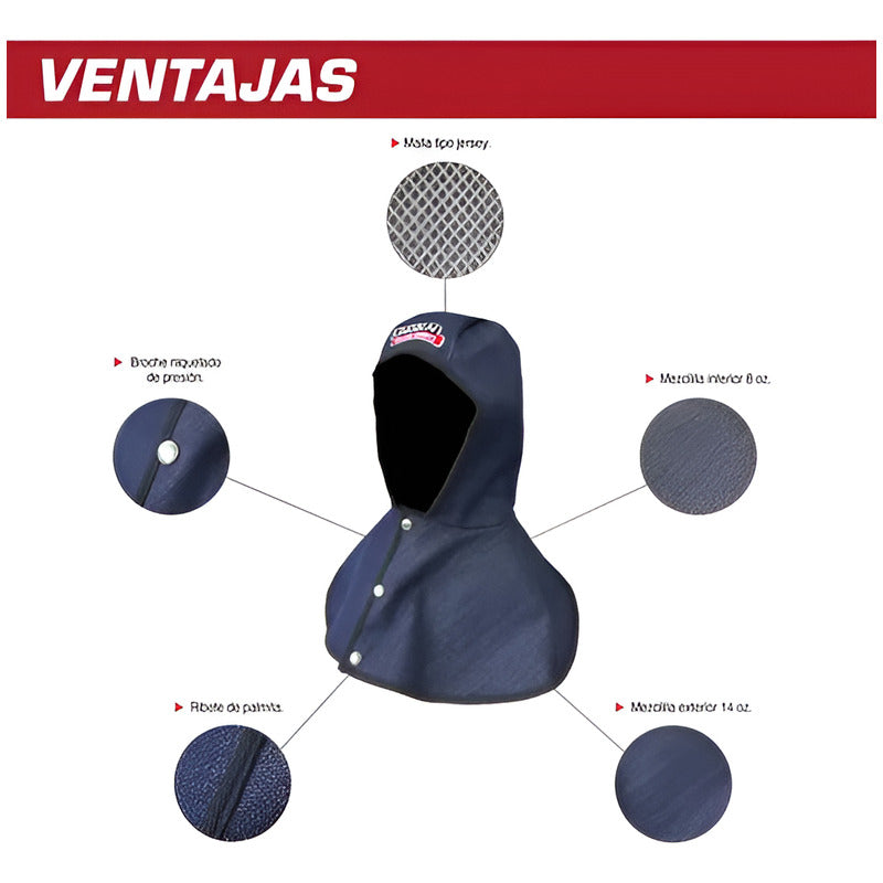 Capucha Soldador Mezclilla Lincoln Electric Azul Oscuro Grande
