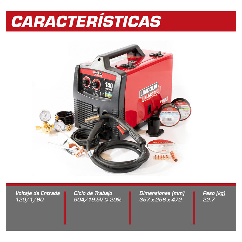 Soldadora Easy Mig 140 Ready Pack Lincoln Electric Rf58166