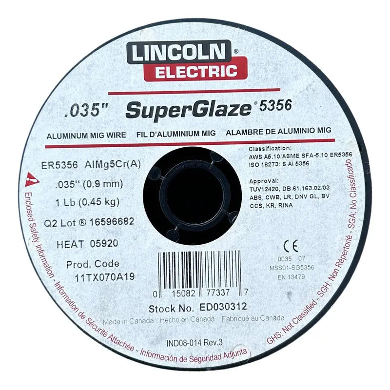 Micro Alambre Aluminio 5356 Lincoln .035  1 Lb/0.454 Kg. LINCOLN ELECTRIC