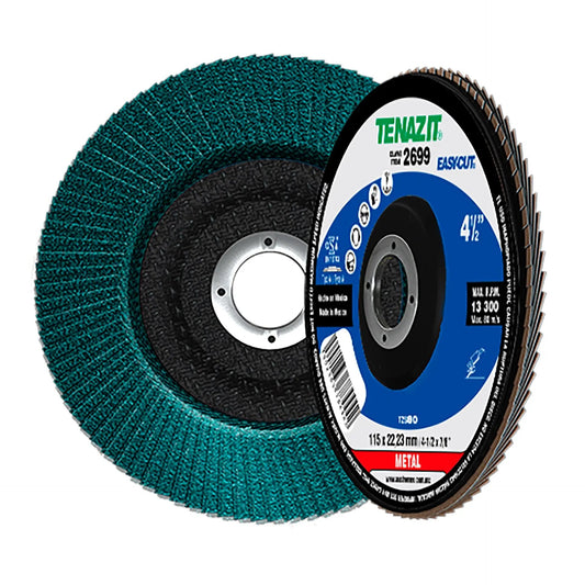 Disco laminado, especificaci¢n TZS - 80, grano zirconio, de 115 x 22.23 mm AUSTROMEX