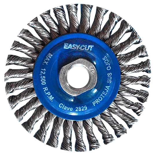 Cepillo circular trenzado de 100 x 0.50 x 15.9-11 mm para limpieza de superficies de acero inoxidable y remoci¢n de soldadura, pintura y fundici¢n Pro Weld Industrial