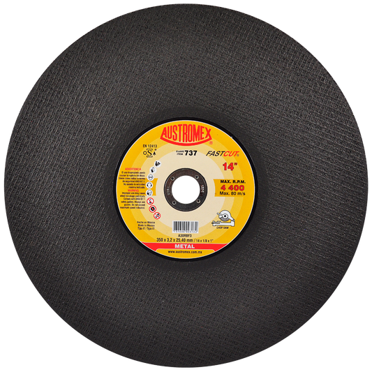 Disco abrasivo para corte de metal de 350 x 3.2 x 25.40 mm