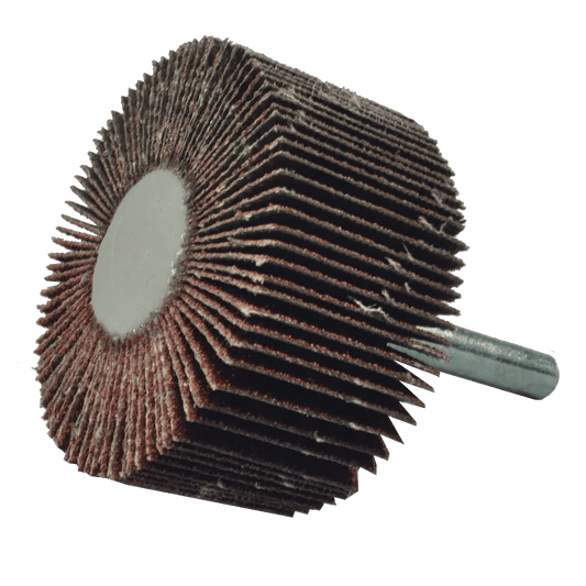 Rueda flap con v stago de ¢xido de aluminio, grano 80, de 50 x 25 x 6.4 mm Pro Weld Industrial