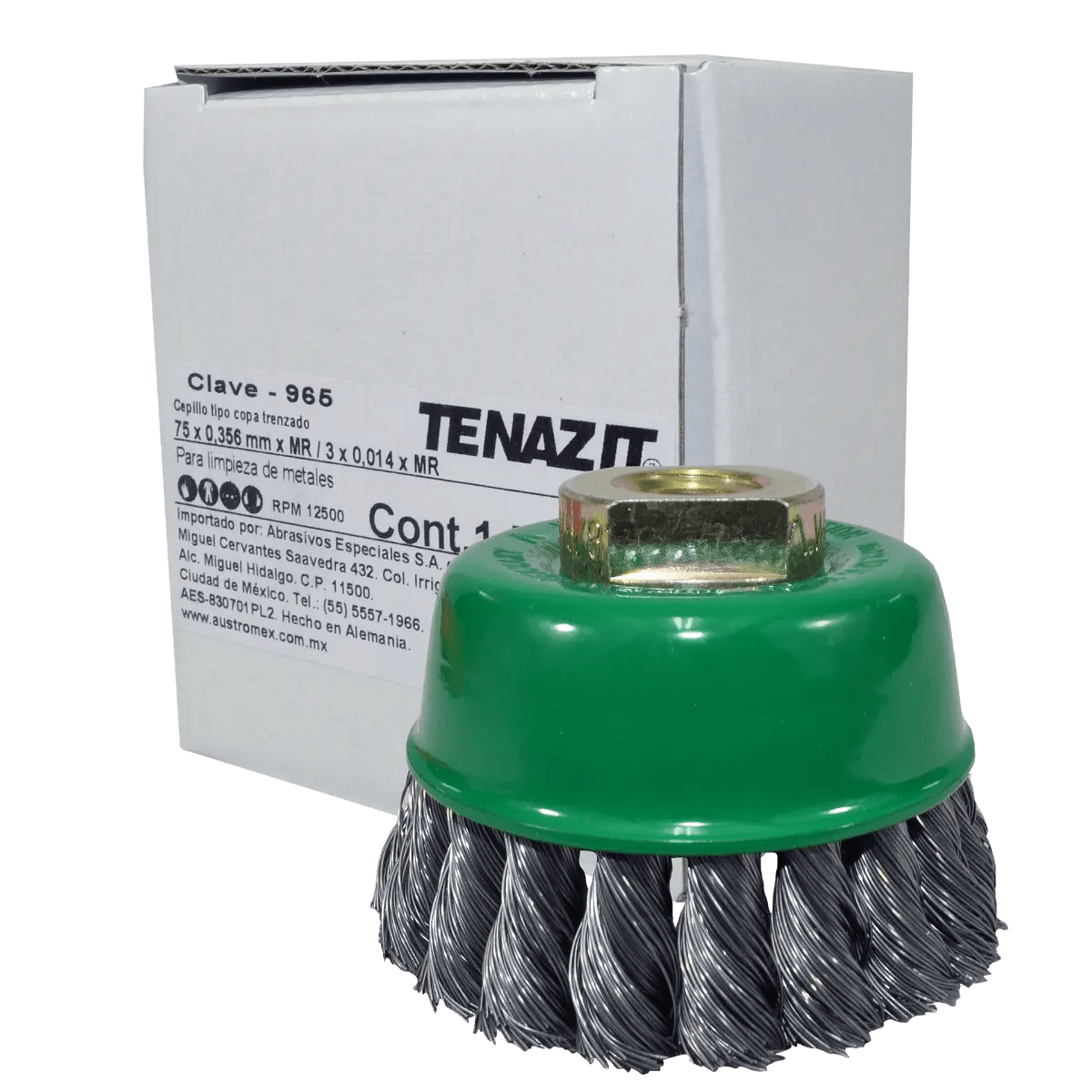 Cepillo tipo copa trenzado de 75 x 0.356 x MR mm para limpieza de metales y eliminaci¢n de soldadura, pintura, ¢xido, corrosi¢n, fundici¢n y cualquier adherencia Pro Weld Industrial