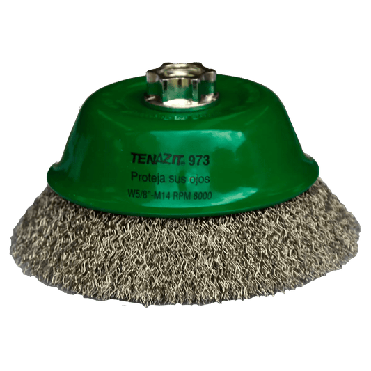 Cepillo tipo copa ondulado de 125 x 0.30 x MR mm para limpieza de superficies de acero inoxidable y remoci¢n de soldadura, pintura, corrosi¢n, fundici¢n y cualquier adherencia Pro Weld Industrial