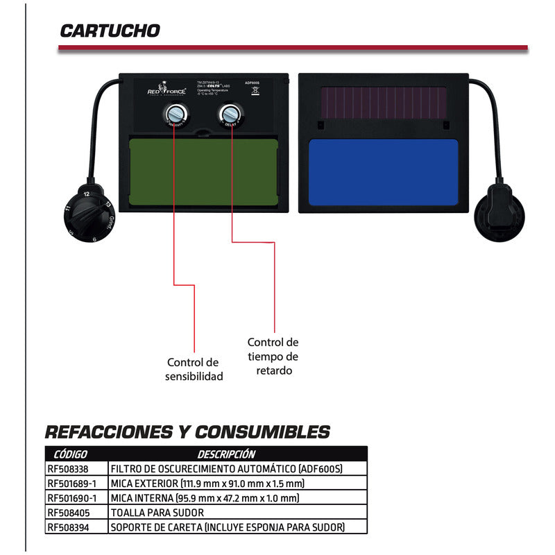 Careta Electrónica Red Force Rules Rf508181 Lincoln Electric Pro Weld Industrial