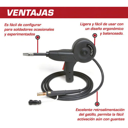 Antorcha Magnum Pro 100sg Spool Gun - Lincoln Electric Color Negro Pro Weld Industrial