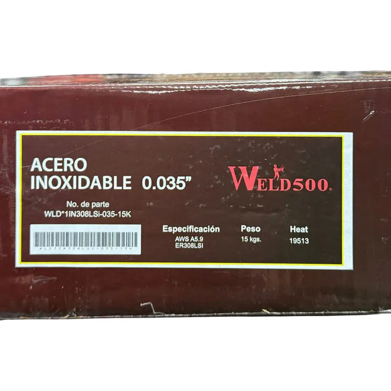 Soldadura Microalambr Acero Inox. 308 15 Kilos .035 Weld 500 Gris Pro Weld Industrial