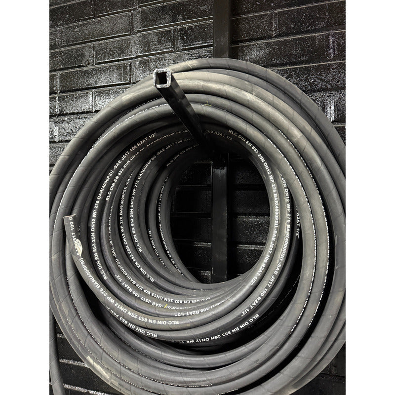 Manguera Hidraulica De 1/2 R2at 4000 Psi 50 Metros Rlc Negro Pro Weld Industrial