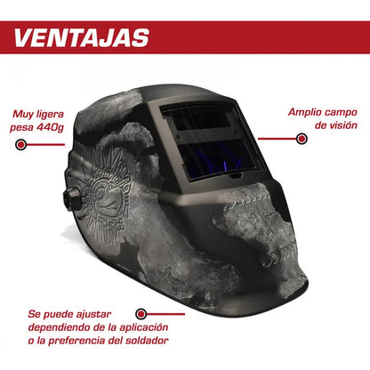 Careta Electrónica Lincoln Electric Red Force Aztek Color Negro Pro Weld Industrial