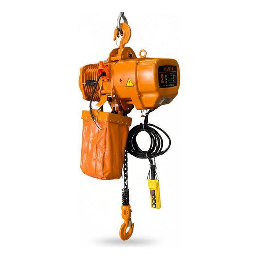 Polipasto Electrico De Cadena Con Gancho 2t/6m 220/440v 3f Naranja 1 PW INDUSTRIAL
