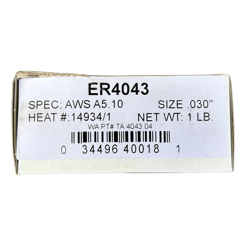 Micro Alambre 4043 Para Aluminio .030 (1lbs) Pro Weld Industrial