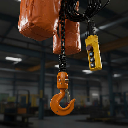 Polipasto Electrico De Cadena Con Gancho 2t/6m 220/440v 3f Naranja 1