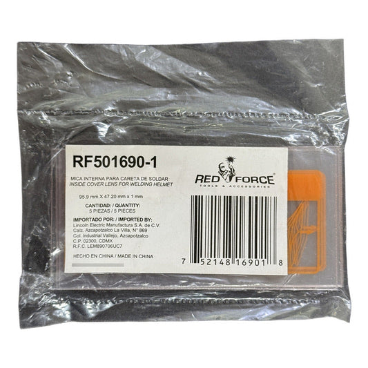 Mica Interna Para Careta Red Force Rf501690 Paq. 5 Piezas Pro Weld Industrial