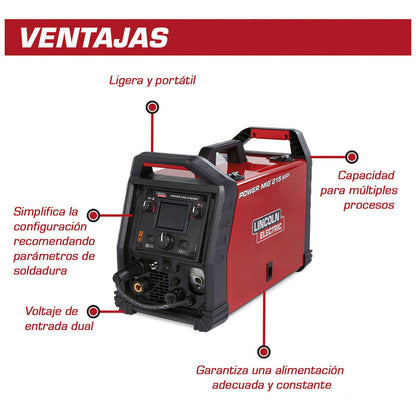 Maquina Soldadora Multiprocesos 215 Mpi Lincoln Electric Rojo Pro Weld Industrial