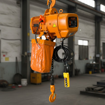 Polipasto Electrico De Cadena Con Gancho 2t/6m 220/440v 3f Naranja 1