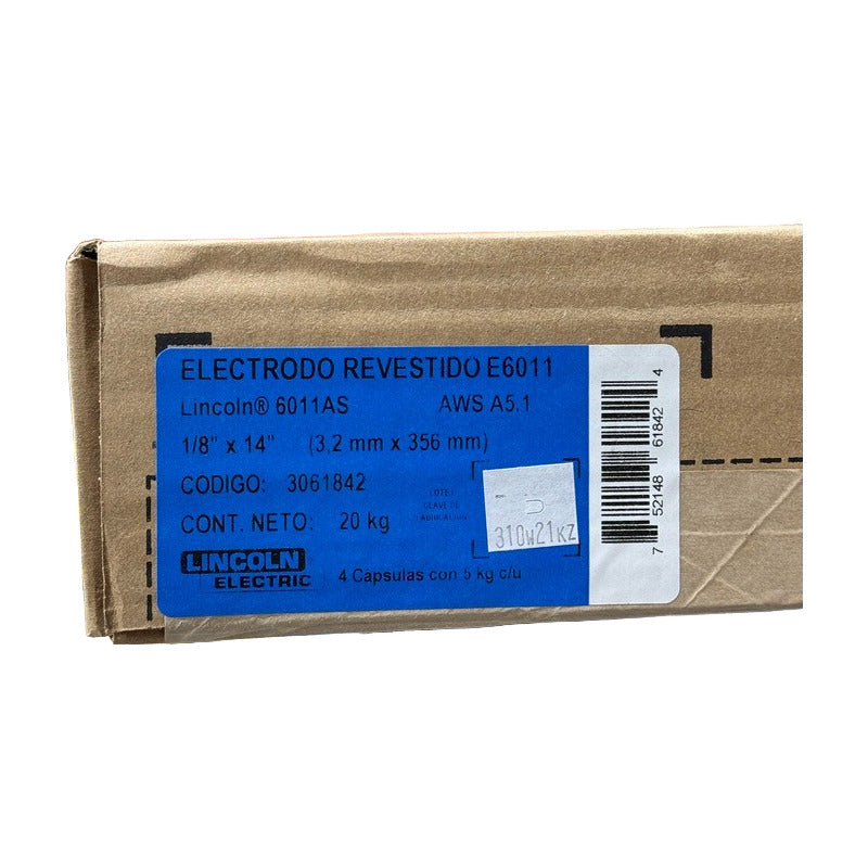 Electrodo Revestido 6011 - 1/8 X 14  Lincoln Electric 20 Kg Gris LINCOLN ELECTRIC