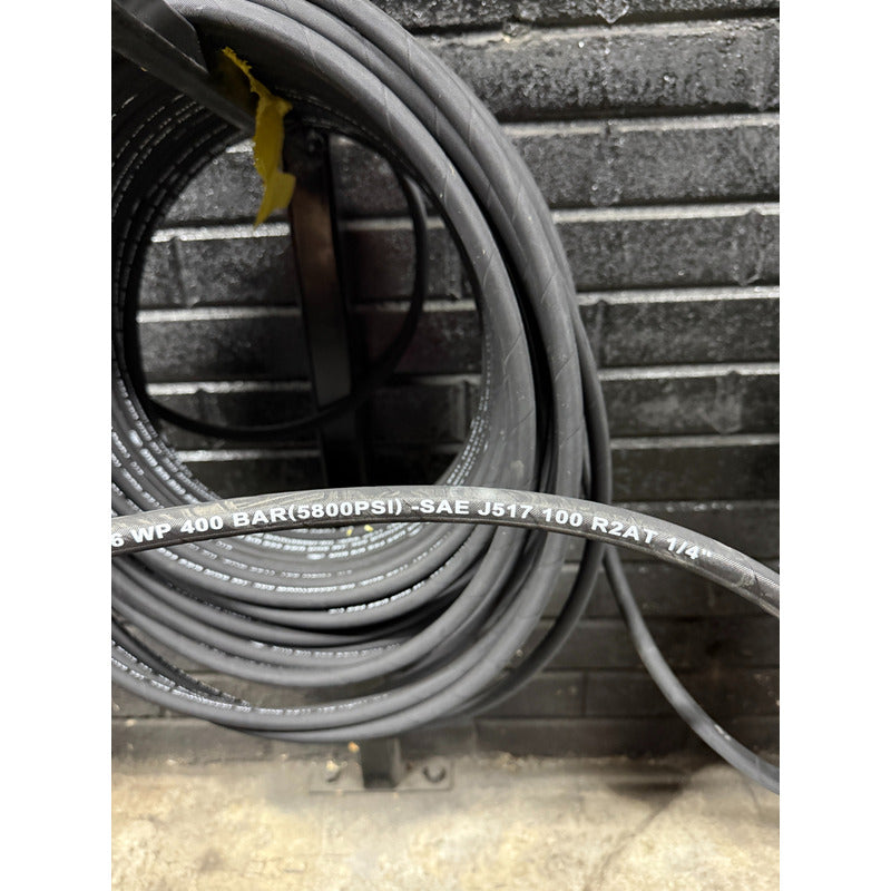 Manguera Hidraulica De 1/4  5,800 Psi Rlc 20 Metros Negro Pro Weld Industrial