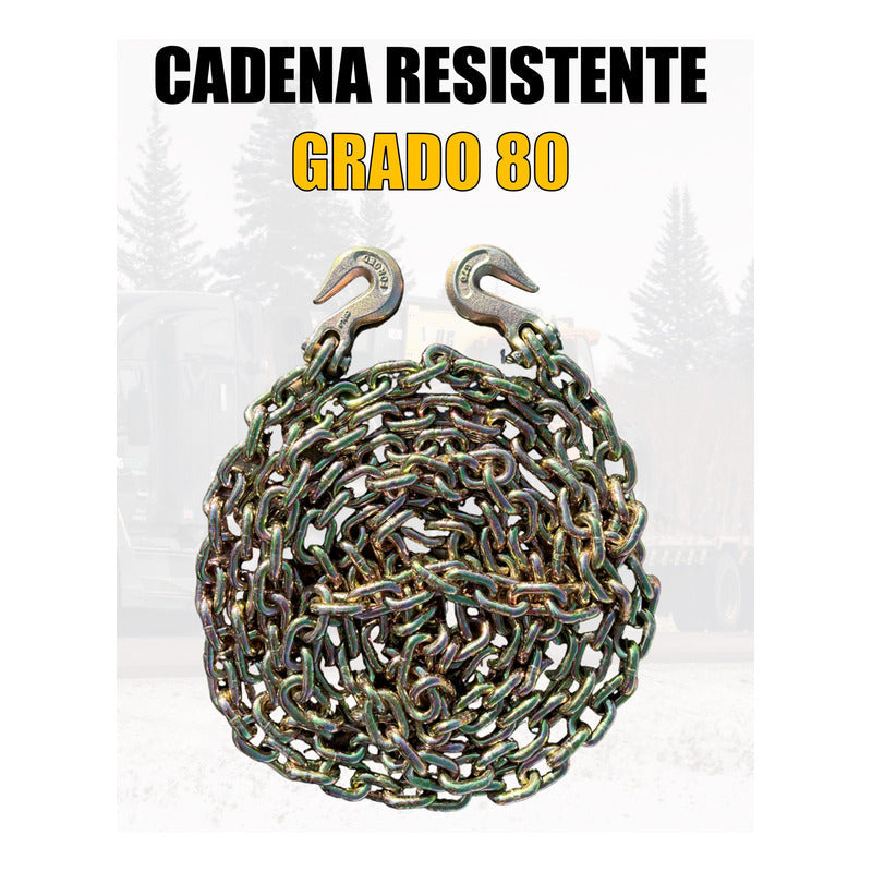 Cadena Con Ganchos 3/8  X 20 Pies Grado 80 Pro Weld Industrial