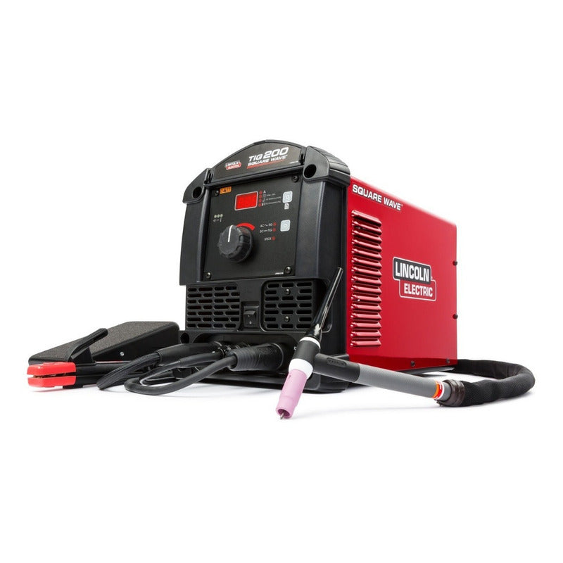 Soldadora Lincoln Electric Square Wave Tig 200 Color Rojo Pro Weld Industrial