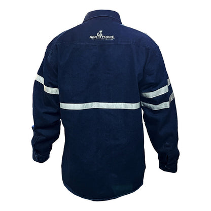 Camisola Para Soldador Mezclilla Reflejante 100% Algodon Azul Mediano