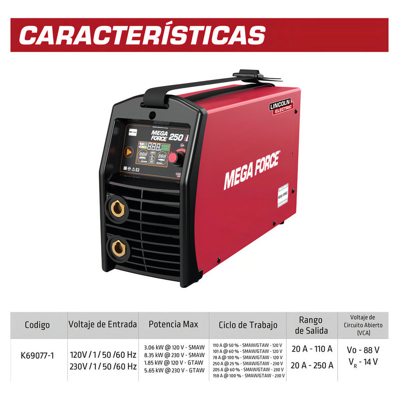 Inversor Para Soldar Mega Force 250 Id De Lincoln Electric Pro Weld Industrial