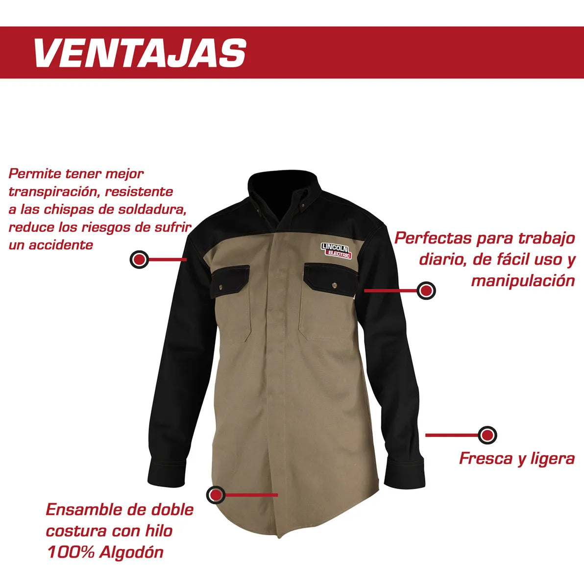 Camisola Para Soldador De Lincoln Electric / Red Force